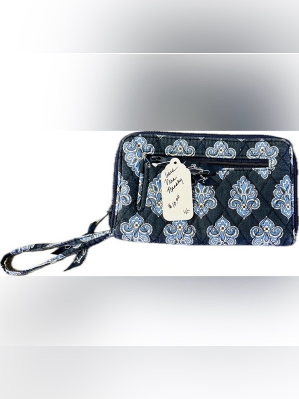 Vera Bradley Calypso Blue Quilted Wallet Pouch Wristlet